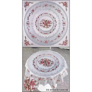 Khăn Trải Bàn Tròn Họa Tiết 3D 1.5 x 1.5m Sang Trọng, Không Thấm Nước, Dễ Vệ Sinh