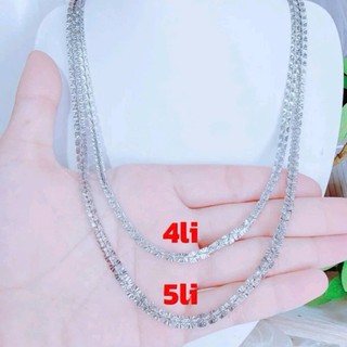 Dây chuyền inox xoắn vuông chạm chiếu 5mm sáng đẹp không đen Trang sức Bé Heo