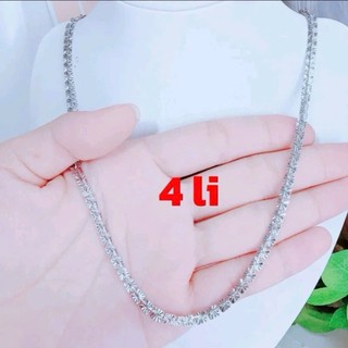 Dây chuyền inox xoắn vuông chạm chiếu 5mm sáng đẹp không đen Trang sức Bé Heo