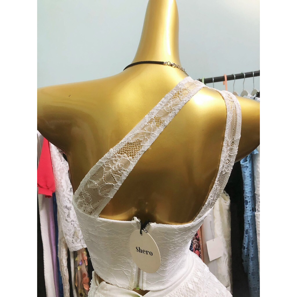 Shero | Áo ren corset lệch vai full tag