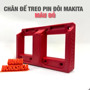 Chân Để Treo Pin Đôi Makita – Giá Đỡ Pin Makita 18V – Treo 2 Pin – Nhựa PLA Cứng – Gọn Gàng Xưởng