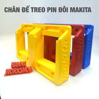 Chân Để Treo Pin Đôi Makita – Giá Đỡ Pin Makita 18V – Treo 2 Pin – Nhựa PLA Cứng – Gọn Gàng Xưởng
