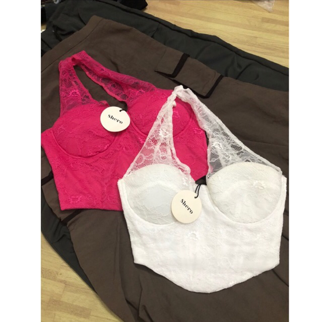 Shero | Áo ren corset lệch vai full tag