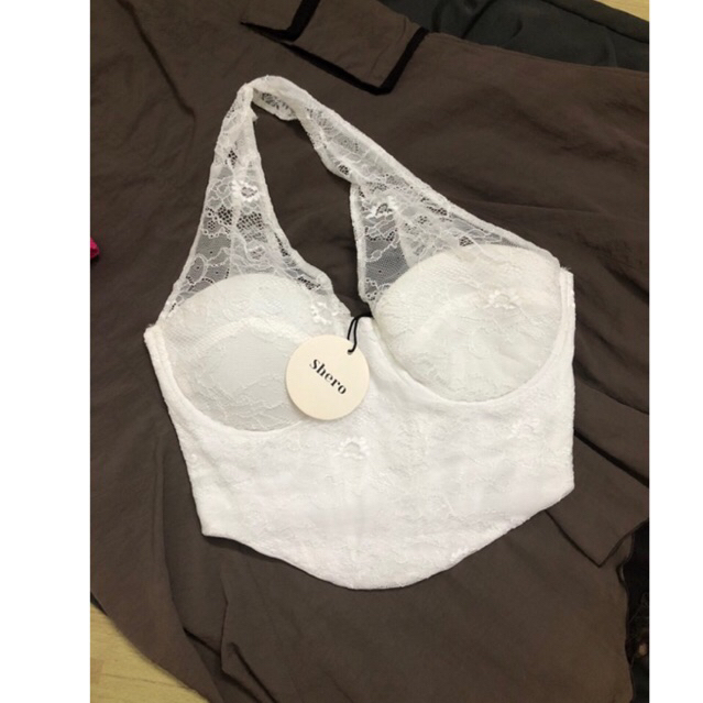 Shero | Áo ren corset lệch vai full tag