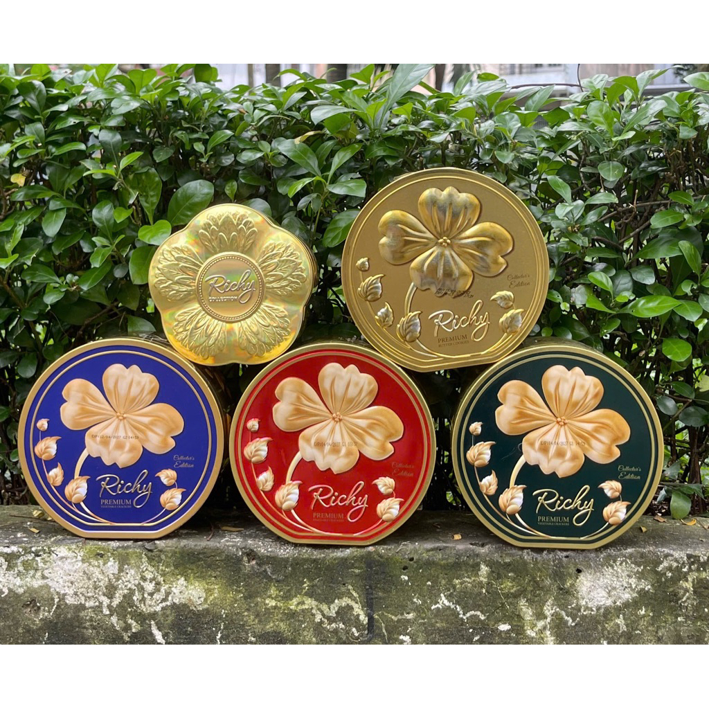 Bánh quy cookies Richy/Tomi hộp thiếc lộc vàng 156gr (Date 2/2027 ...