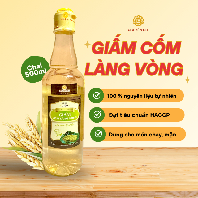 Giấm Cốm Làng Vòng Nguyễn Gia Lên Men Tự Nhiên 500ml NGG0111