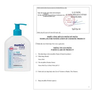 [cty] NUMIS MED FACE & BODY WASH pH 5.5 – Sữa Rửa Mặt & Tắm Toàn Thân pH 5.5 Cho Da Nhạy Cảm, Da Khô, Viê.m Da Cơ Địa