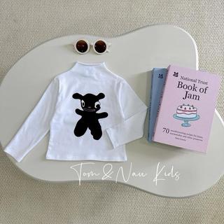 AT18-[tomnaukid] Áo thun dài tay cổ cao in hình viền sọc tay cho bé size từ 9-36Kg