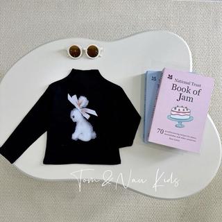 AT18-[tomnaukid] Áo thun dài tay cổ cao in hình viền sọc tay cho bé size từ 9-36Kg