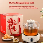 Ấm Đun Nước Điện Đa Năng 1.2L, Ấm Đun Pha Trà Thủy Tinh Giữ Nhiệt 8 Giờ, 5 Chức Năng, Quà Năm Mới — ảnh 6