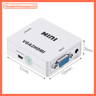 Thiết Bị Chuyển Đổi Mini VGA Sang HDMI – Hỗ Trợ Full HD 1080P@60Hz – Kết Nối Đầu VGA Ra HDMI