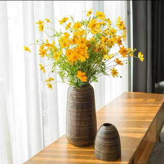 Set 3 bình hoa dáng đu đủ nâu ÁNH KIM cao cấp, gốm sứ Bát Tràng, decor trang trí nhà xinh