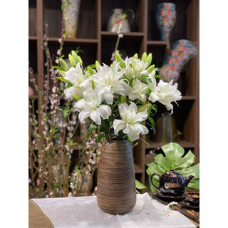 Bình hoa đu đủ nâu ánh kim cao cấp 18cm, 27cm và 30cm gốm sứ Bát Tràng sang trọng - decor nhà đẹp