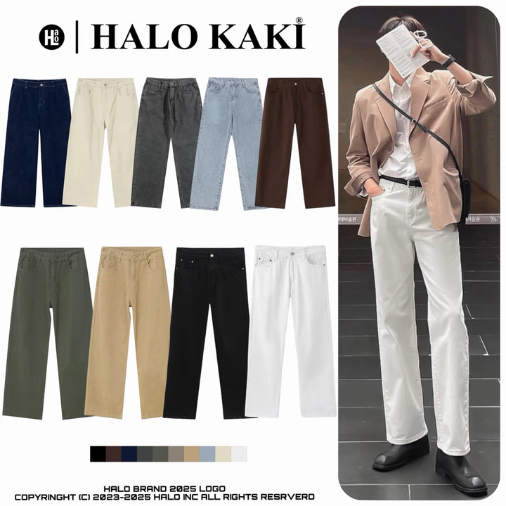 [FULL MÀU] QUẦN JEANS TRẮNG/ĐEN BAGGY TRƠN (VẢI CAO CẤP) - FORM BAGGY SUÔNG ỐNG RỘNG BASIC NAM NỮ HALO KAKI