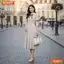 Đầm thiết kế BEMINE cổ sen đính nơ dáng chữ A phù hợp đi chơi, đi tiệc-B186