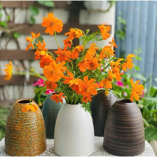 Bình Hoa Gốm Mini  Dáng Chuông Vân Ganh Gốm Sứ Bát Tràng
