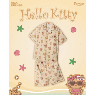 Bộ đồ ngủ in hình Hellokitty phối màu SPao 3Lion 3Lion của Hàn Quốc dành cho nam và nữ