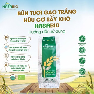 Bún tươi gạo trắng/gạo lứt hữu cơ Hasabio sấy khô