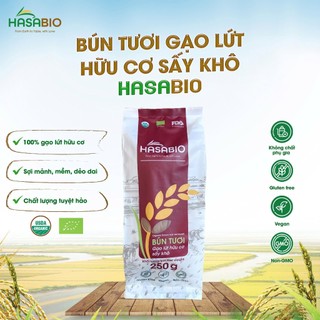 Bún tươi gạo trắng/gạo lứt hữu cơ Hasabio sấy khô 250g