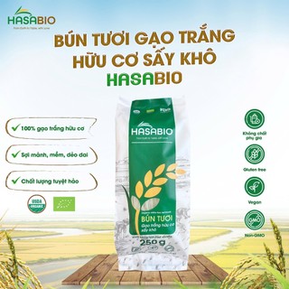 Bún tươi gạo trắng/gạo lứt hữu cơ Hasabio sấy khô 250g