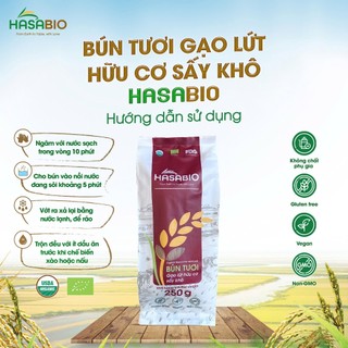 Phở, bún tươi gạo lứt hữu cơ HasaBio túi 250g