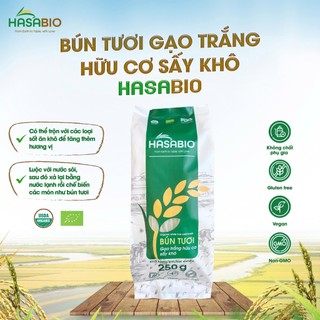 Bún tươi gạo trắng/gạo lứt hữu cơ Hasabio sấy khô