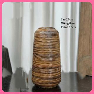 Bình hoa dáng đu đủ 3 size gốm sứ Bát Tràng cắm các loại hoa, decor trang trí nhà cửa