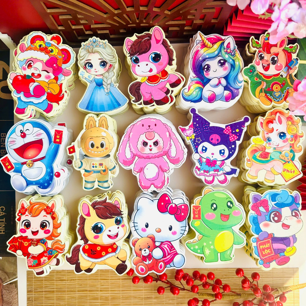 Combo 300 Lì Xì Chibi Hình Ngựa Hoạt Hình Phản Quang Chi Bi Chi Pi Tết 2026 Giá Rẻ Đa Dạng Mẫu-Đồ Chơi Cho Bé PUKAPI