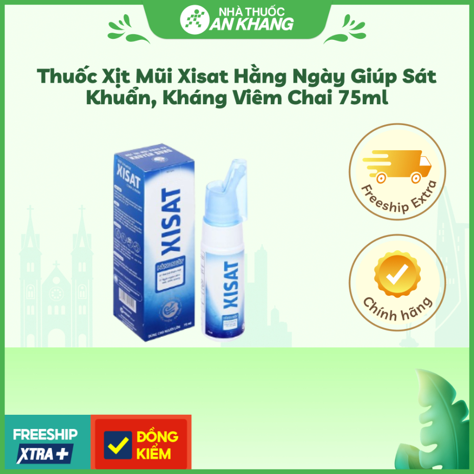 Dung dịch xịt mũi Xisat Hằng Ngày giúp sát khuẩn, kháng viêm chai 75ml