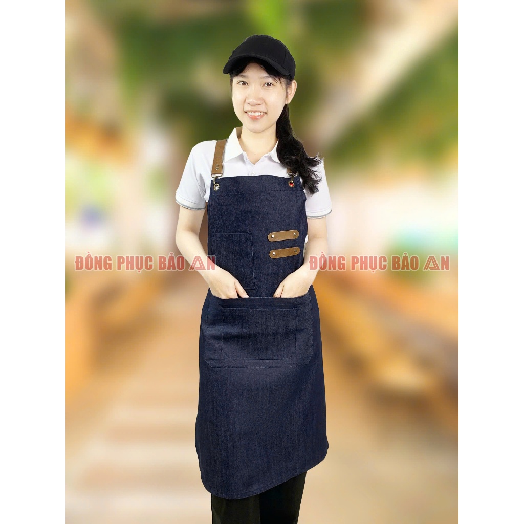 Tạp Dề Jean Đẹp Có Túi Tiện Dụng Phù Hợp Làm Bếp, Quán Ăn
