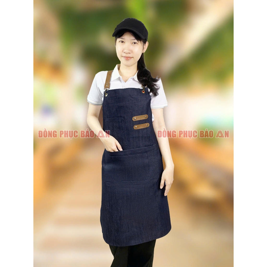 Tạp Dề Jean Đẹp Có Túi Tiện Dụng Phù Hợp Làm Bếp, Quán Ăn