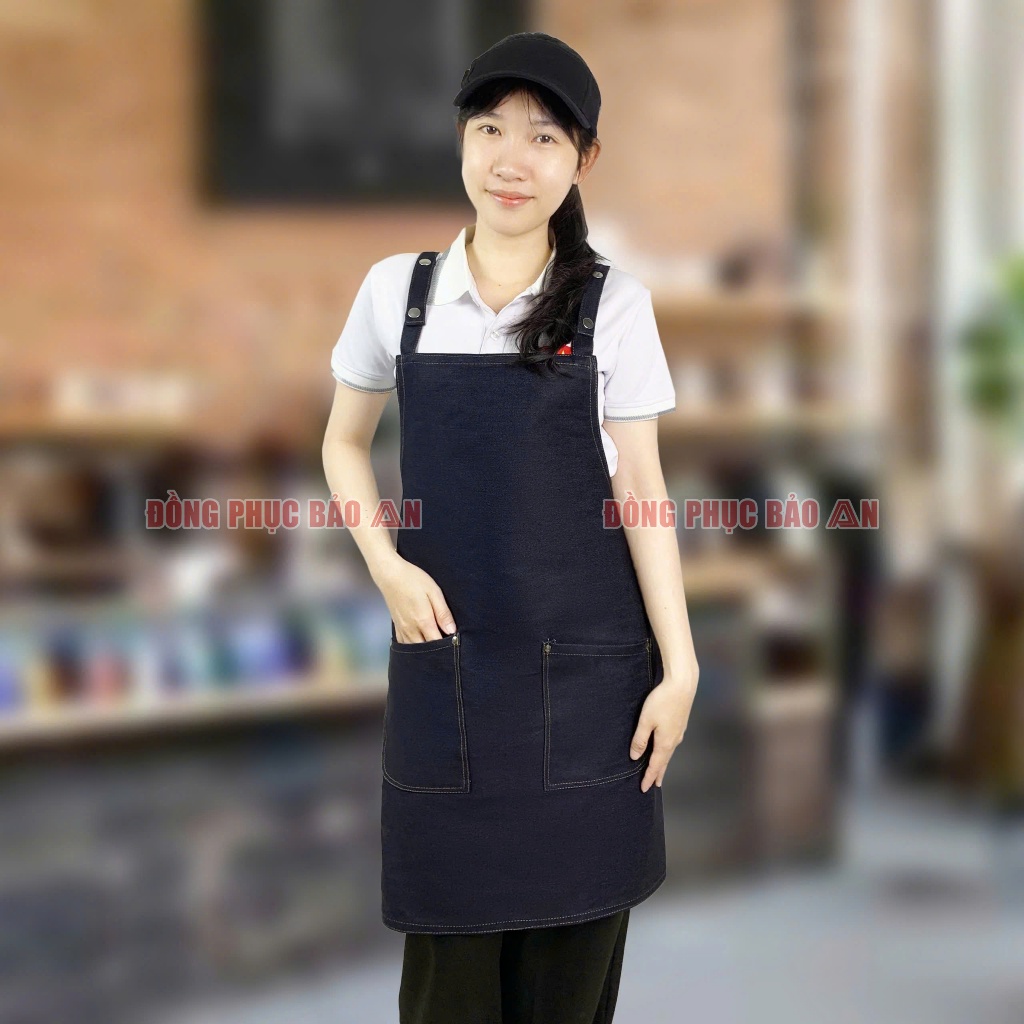 Tạp Dề Jean Đẹp Có Túi Tiện Dụng Phù Hợp Làm Bếp, Quán Ăn