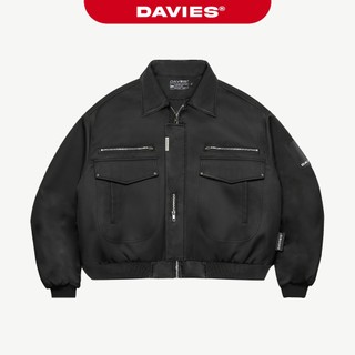 Áo khoác dù croptop nam nữ DAVIES chất liệu dù protex bền và kháng nước màu đen Crop Bomber Jacket Classy | D38-AK3