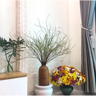 Bình hoa dáng chuông thon cao có cổ gốm sứ Bát Tràng 32cm, 36cm và 42cm trang trí phòng khách-trưng lên ban thần tài