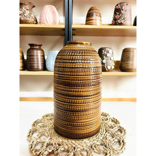 Bình hoa dáng chuông thon cao có cổ 3 size gốm sứ Bát Tràng