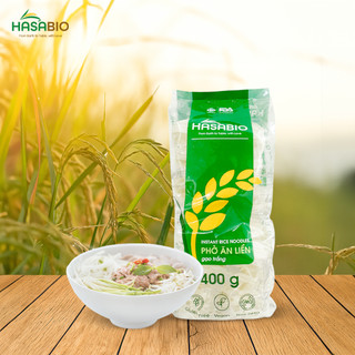 Phở gạo trắng ăn liền hữu cơ HasaBio 400g