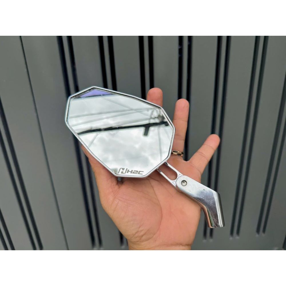 Kính nhôm Đúc xiken H2C V2 chân 10 li gắn xe máy