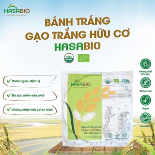 Bánh tráng gạo trắng/gạo lứt hữu cơ HasaBio 200g