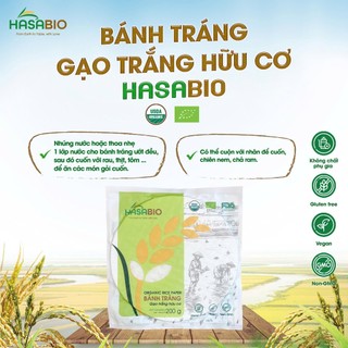 Bánh tráng gạo trắng/gạo lứt hữu cơ HasaBio 200g