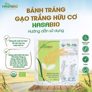 Bánh tráng trắng, bánh tráng lứt hữu cơ HasaBio 200gr