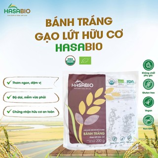 Bánh tráng gạo trắng/gạo lứt hữu cơ HasaBio 200g
