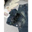 Quần jeans suông gân mài bạc lót nỉ