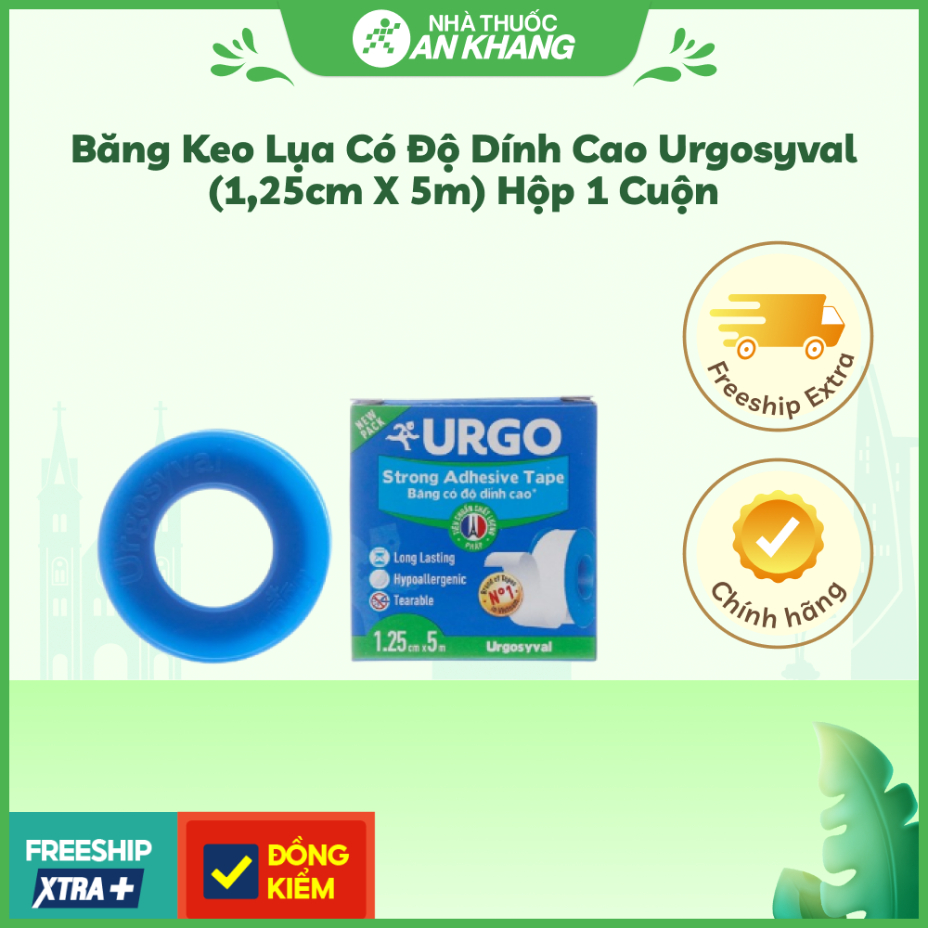 Băng keo lụa có độ dính cao Urgosyval (1,25cm x 5m) hộp 1 cuộn