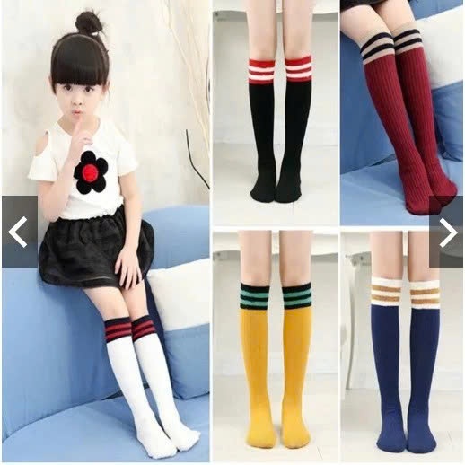 Tất Dài Đầu Gối Sắc Màu Phong Cách Hàn Quốc