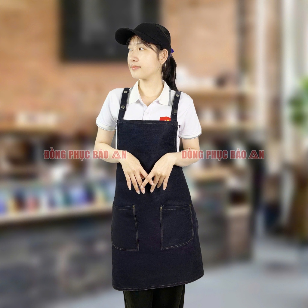 Tạp Dề Jean Đẹp Có Túi Tiện Dụng Phù Hợp Làm Bếp, Quán Ăn