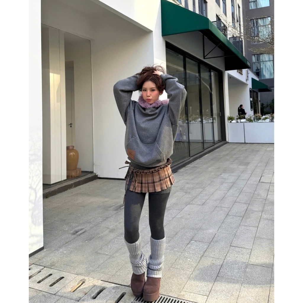 (SẴN)Quần legging liền tất chất len lông dày dặn co giãn mùa thu đông QLG002 - Tiktik
