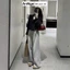 Quần jean ống suông nữ xám nhạt cá tính, chất jean denim không giãn dày dặn Anngo - AT559