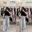 Quần jean ống suông nữ xám nhạt cá tính, chất jean denim không giãn dày dặn Anngo - AT559