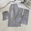 Quần jean ống suông nữ xám nhạt cá tính, chất jean denim không giãn dày dặn Anngo - AT559