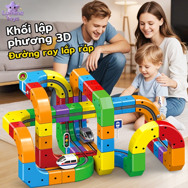 [Lắp ráp ba chiều 3D] Đồ chơi leo núi cao Magic Track | lắp ráp giáo dục | đồ chơi điện nổi | miếng Nhiều mẫu có sẵn